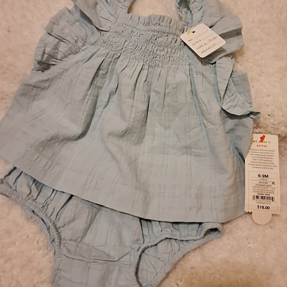 Cat & Jack Blue Baby Outfit Set 6-9months